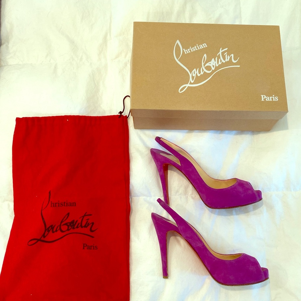 Christian Louboutin Suede Lady Slingback Heel